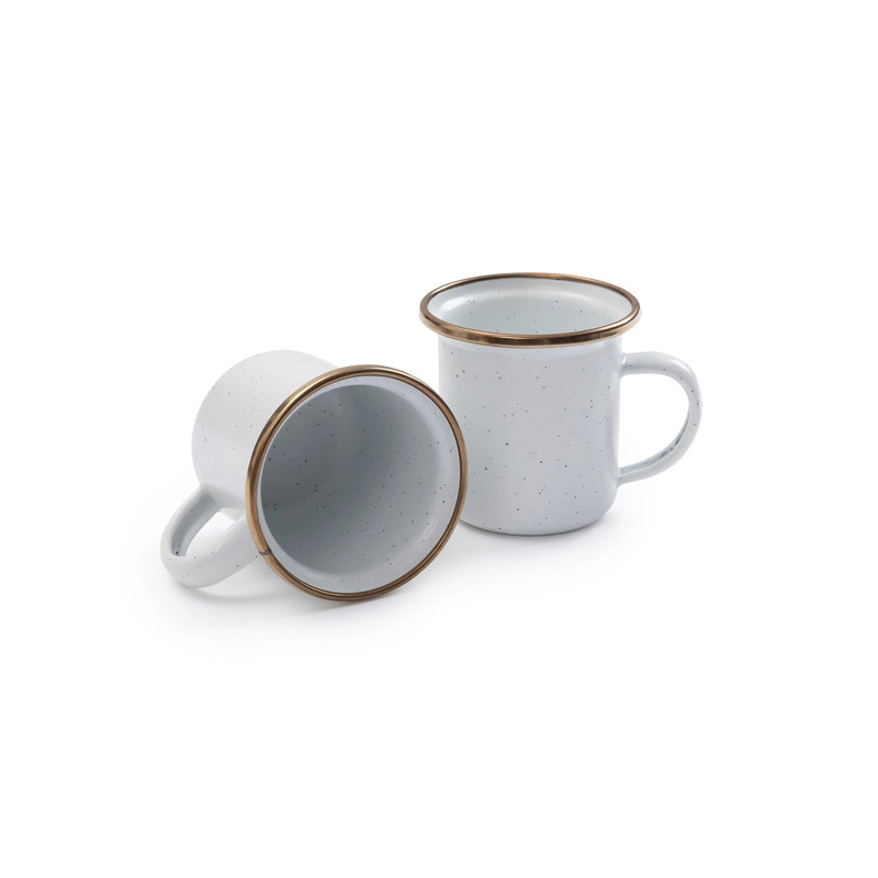 Enamel Espresso Cup Set Eggshell Indoor/Outdoor